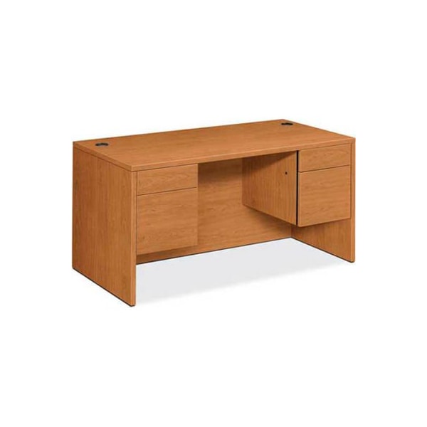 HON Double Pedestal Desk - 60"W x 30"D x 29-1/2"H - Harvest - 10500 Series